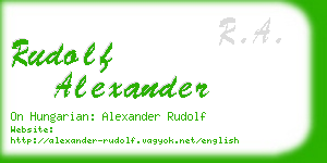 rudolf alexander business card